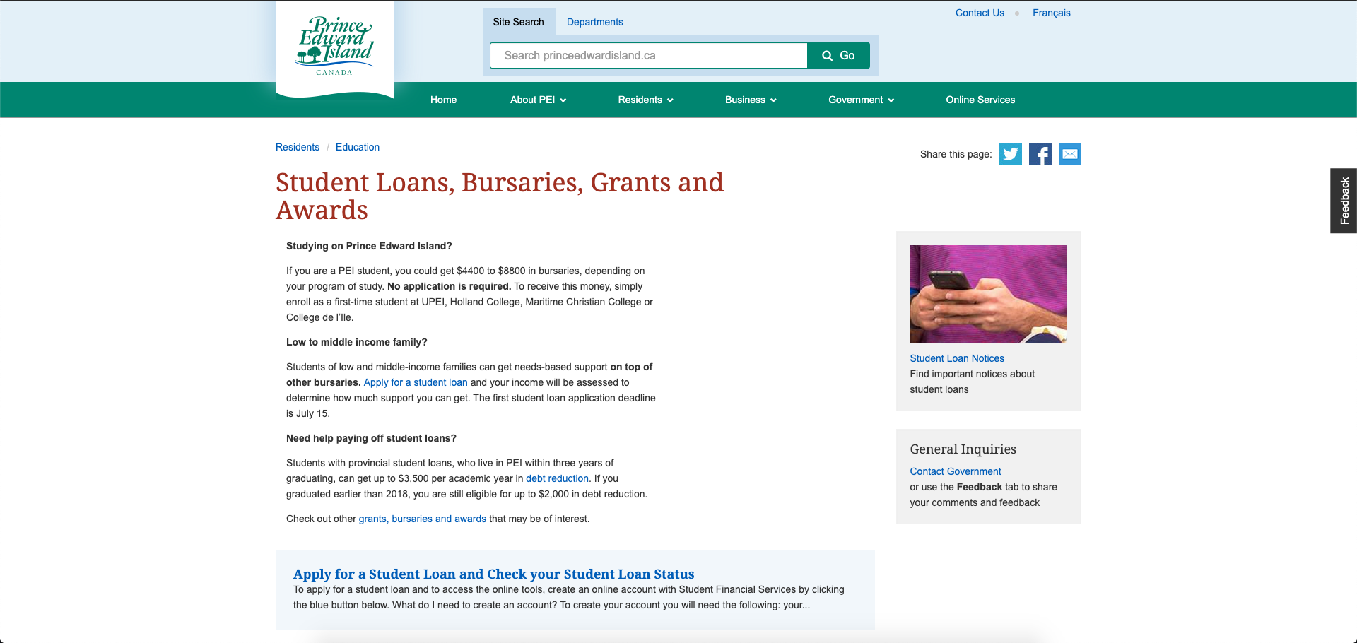 Student grants and loans